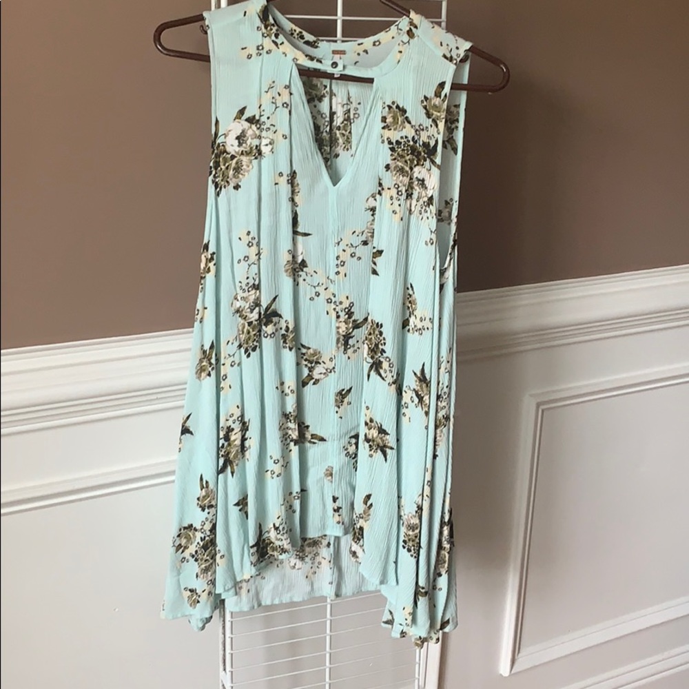 Free people mint green long top
